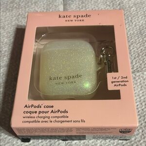 Kate Spade Glitter AirPods Case - Cream